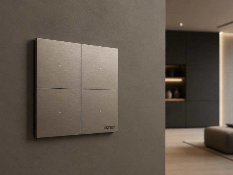 Ekinex là thương hiệu KNX đẹp nhất dành cho những gia chủ yêu thích sự tinh xảo và thiết kế siêu mỏng "vẽ trên tường"