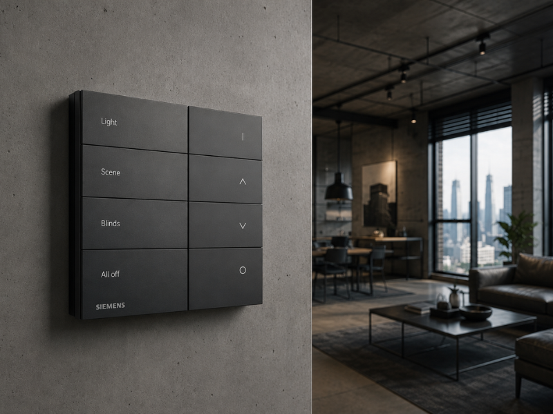 Siemens là thương hiệu KNX đẹp nhất cho những công trình hướng tới sự chuyên nghiệp, uy quyền và giao diện trực quan.