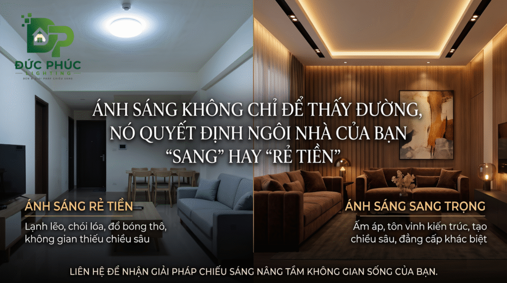 ÁNH SÁNG QUYẾT ĐỊNH NGÔI NHÀ BẠN "SANG" HAY "RẺ TIỀN"